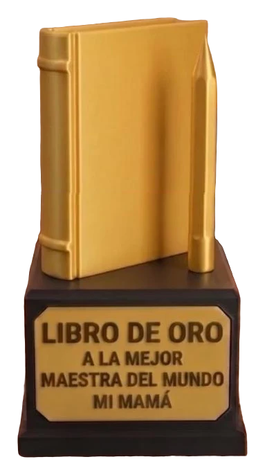 Libro de Oro para la mejor maestra de 15 cm