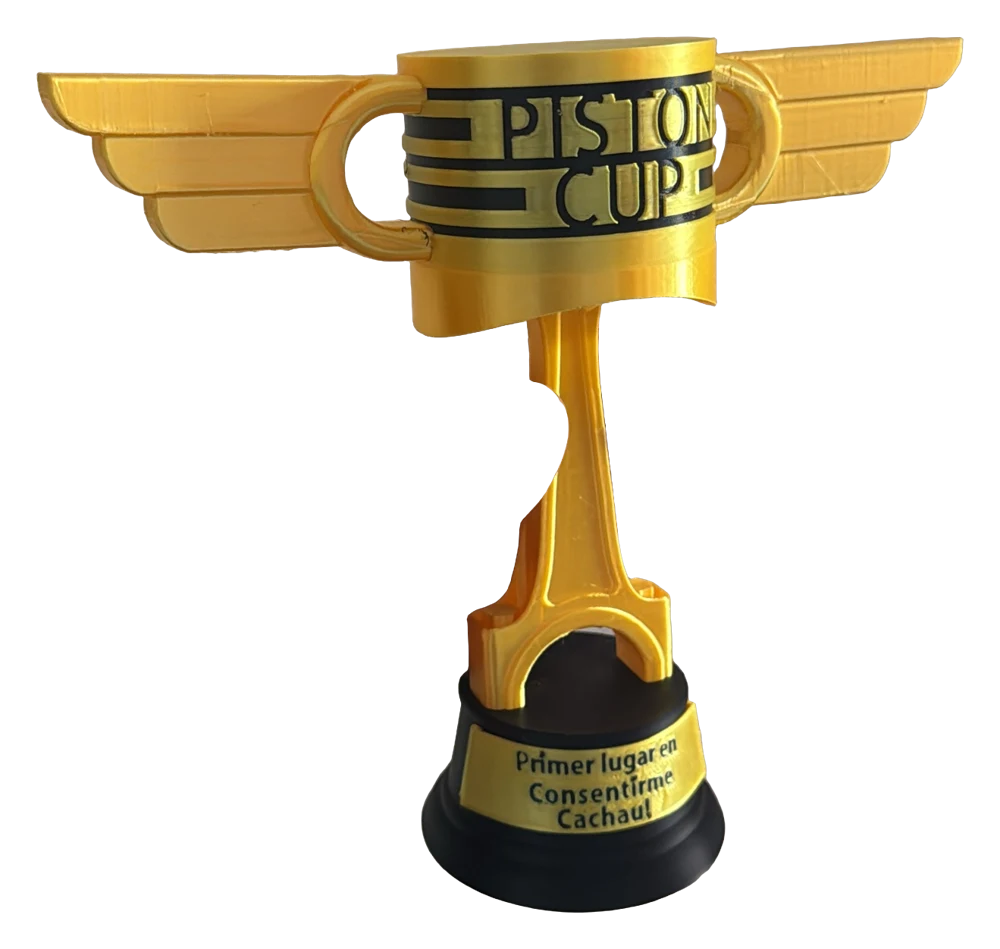 Trofeo de copa pistón pintado de 17 cm